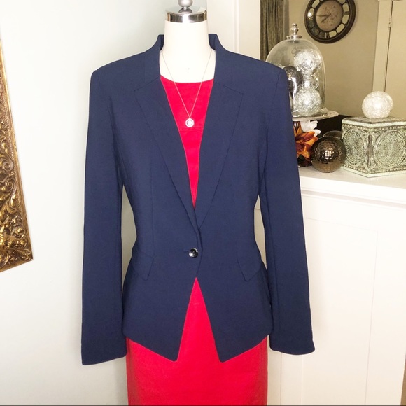 White House Black Market Jackets & Blazers - WHBM Classic Navy Blue Stretch Blazer Jacket